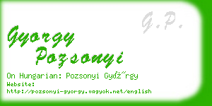 gyorgy pozsonyi business card